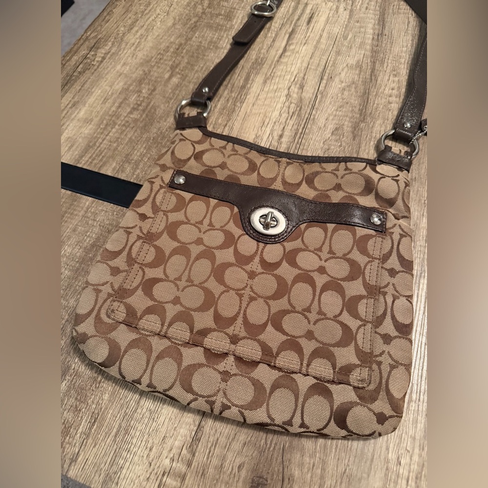 Coach Tan and Brown Crossbody Bag